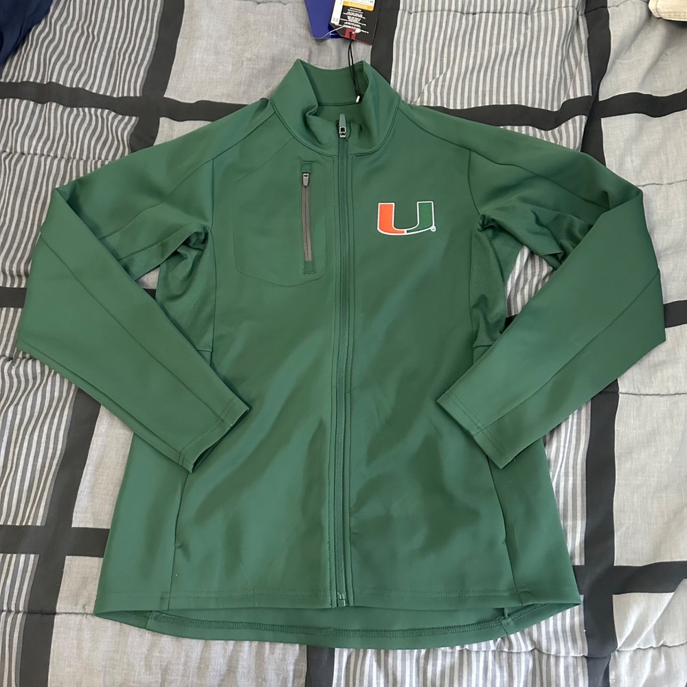 Women's Size Medium University Of Miami Zip Up Jacket Antigua new with tags